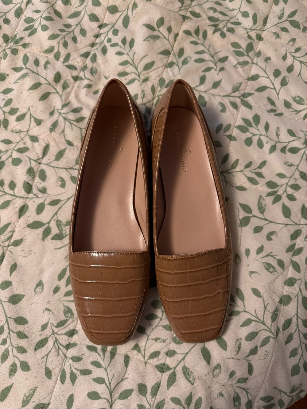Bandolino Cognac Croc Slip-On Loafers
